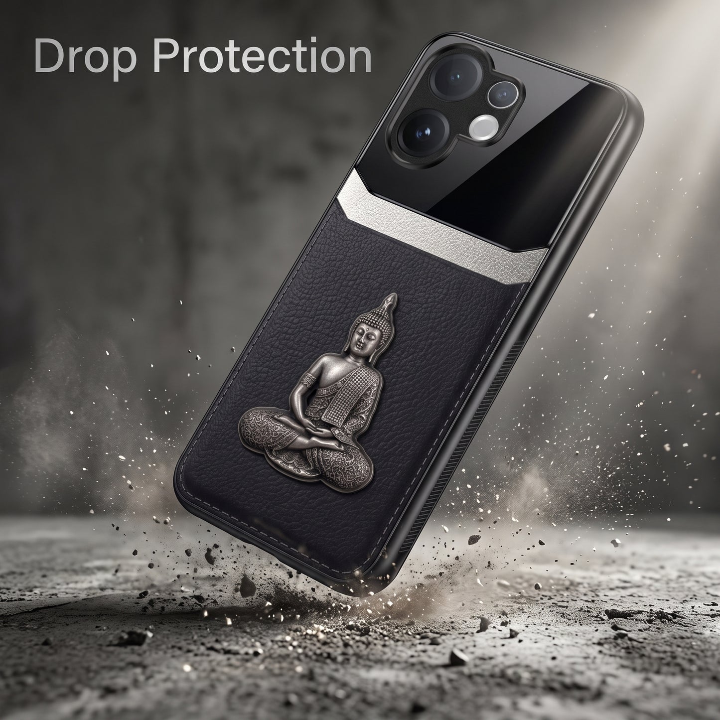 Vivo V60 5G Buddha Spiritual 3D Metal Protective Leather Back Case
