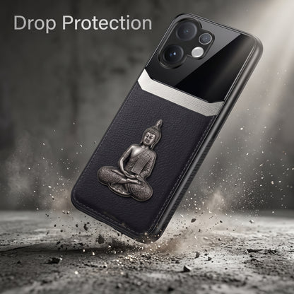 Vivo V60 5G Buddha Spiritual 3D Metal Protective Leather Back Case