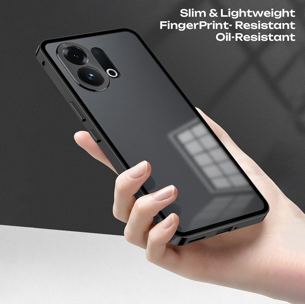 Vivo V60 5G Aluminium Metal Bumper Shield Transparent Back Case