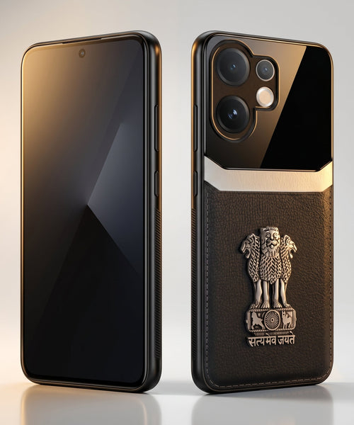 Vivo V60 5G Satyamev Jayate 3D Metal Leather Back Case