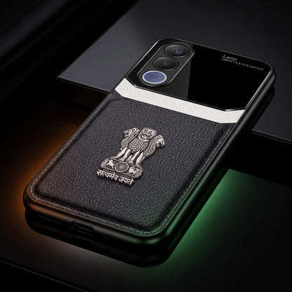 Vivo V70 FE 5G Satyamev Jayate 3D Metal Leather Back Case