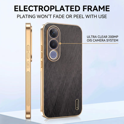 Vivo V70 FE 5G Premium Electroplated Frame Gold Thread Pattern Soft Case