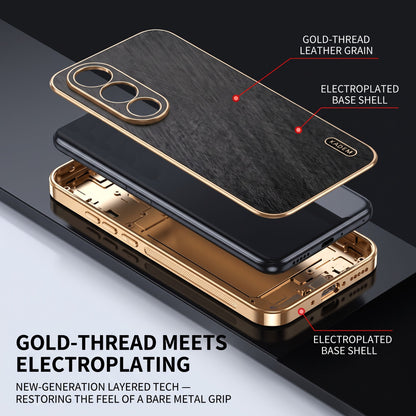 Vivo V70 FE 5G Premium Electroplated Frame Gold Thread Pattern Soft Case
