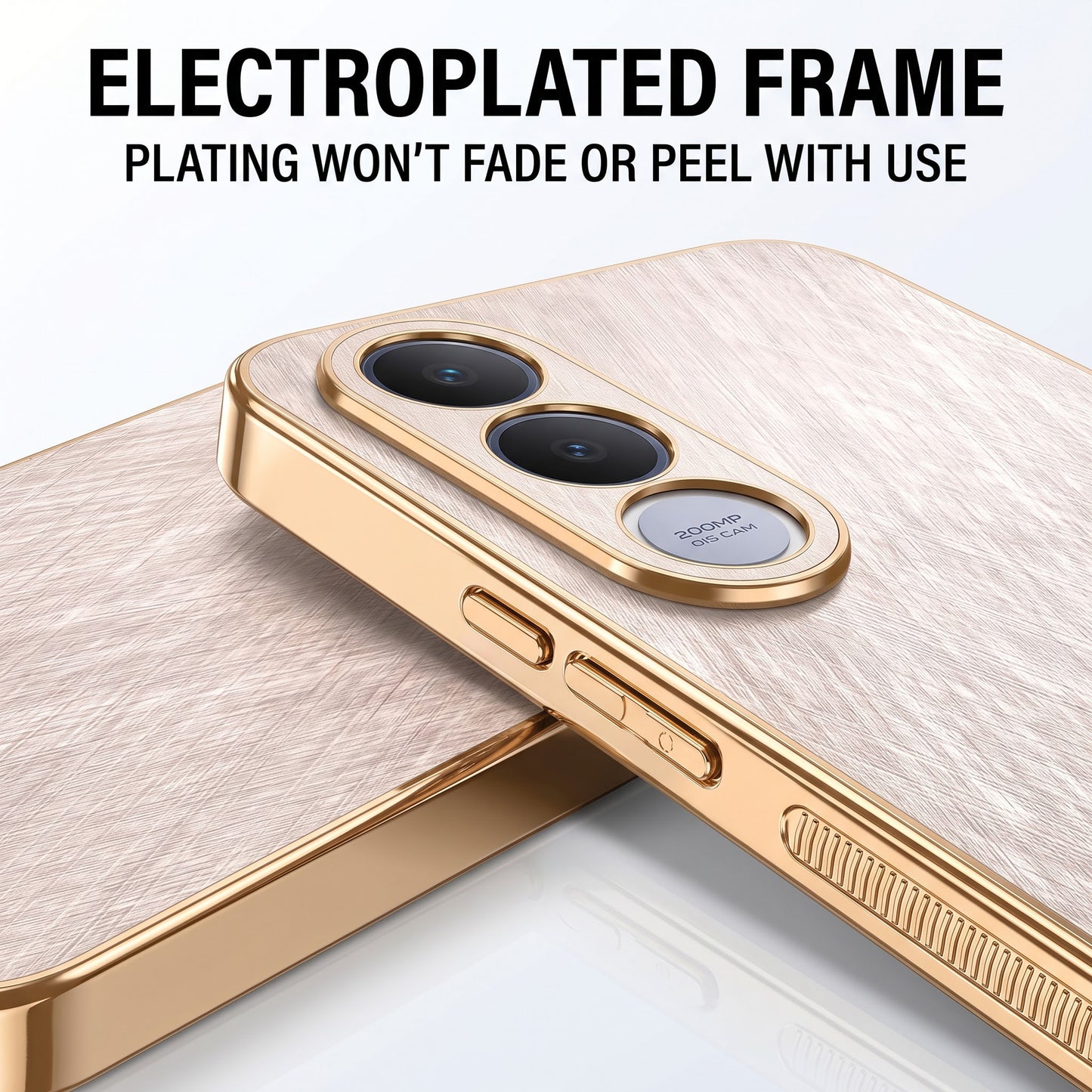 Vivo V70 FE 5G Premium Electroplated Frame Gold Thread Pattern Soft Case