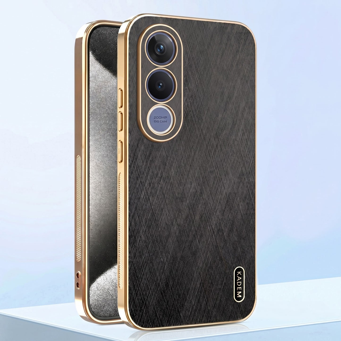 Vivo V70 FE 5G Premium Electroplated Frame Gold Thread Pattern Soft Case