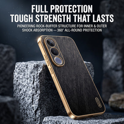 Vivo V70 FE 5G Premium Electroplated Frame Gold Thread Pattern Soft Case