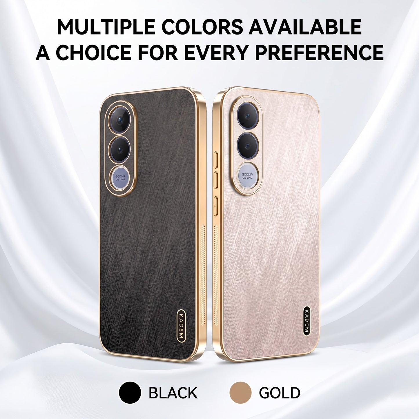 Vivo V70 FE 5G Premium Electroplated Frame Gold Thread Pattern Soft Case