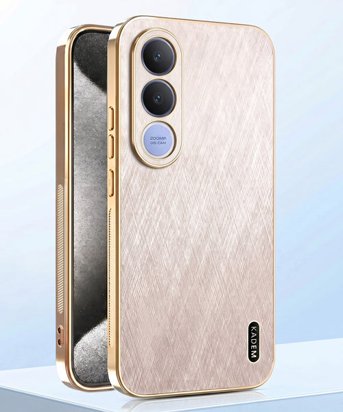 Vivo V70 FE 5G Premium Electroplated Frame Gold Thread Pattern Soft Case