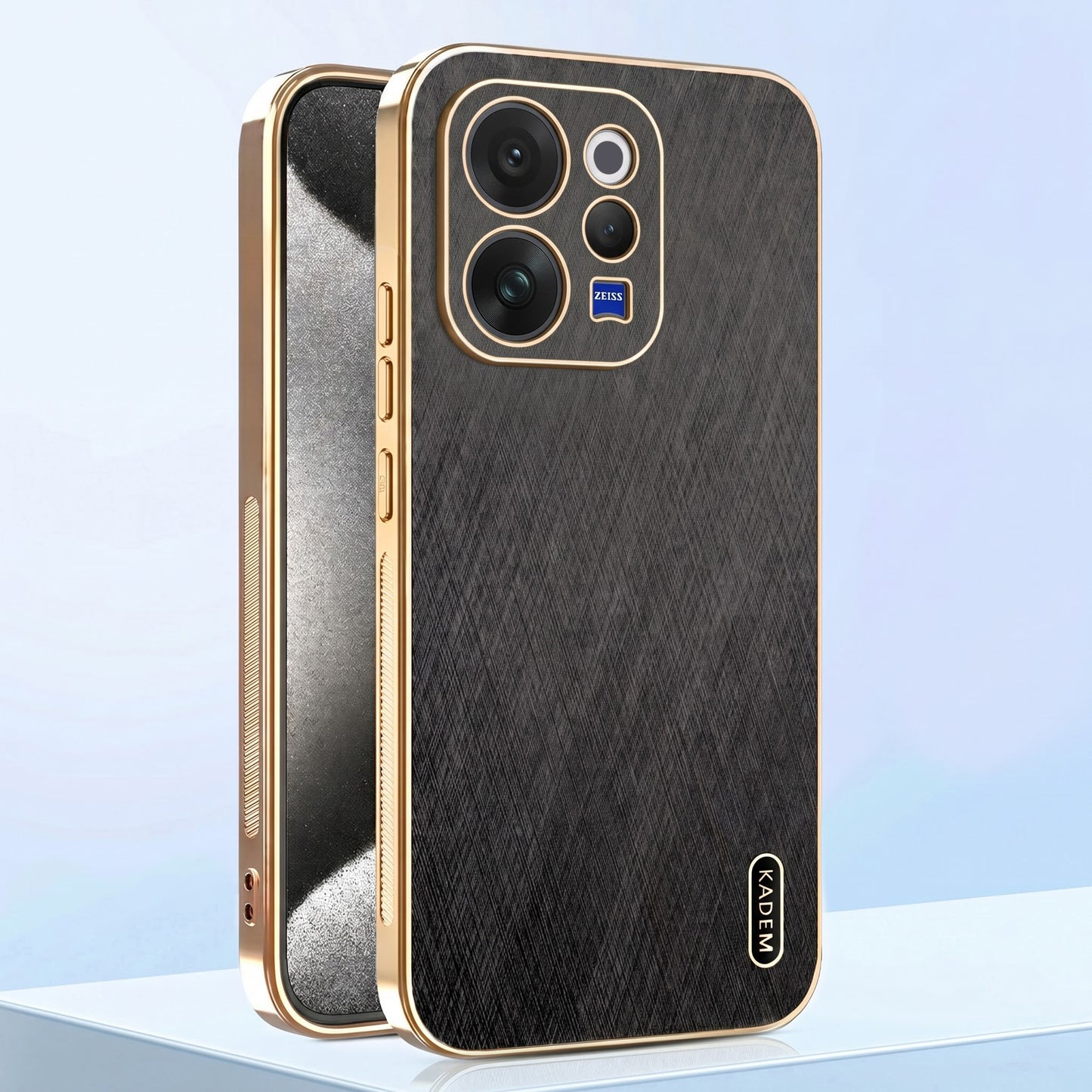 Vivo V70 5G Premium Electroplated Frame Gold Thread Pattern Soft Case