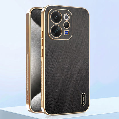 Vivo V70 5G Premium Electroplated Frame Gold Thread Pattern Soft Case