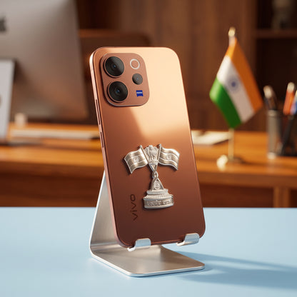 Vivo V70 5G Compatible 3D Indian Metal Flag Emblem Sticker