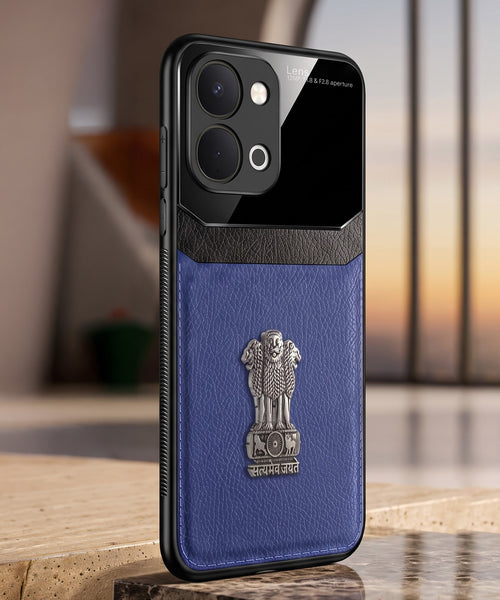 Vivo T5X 5G Satyamev Jayate 3D Metal Leather Back Case