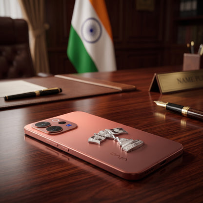 Vivo V70 5G Compatible 3D Indian Metal Flag Emblem Sticker