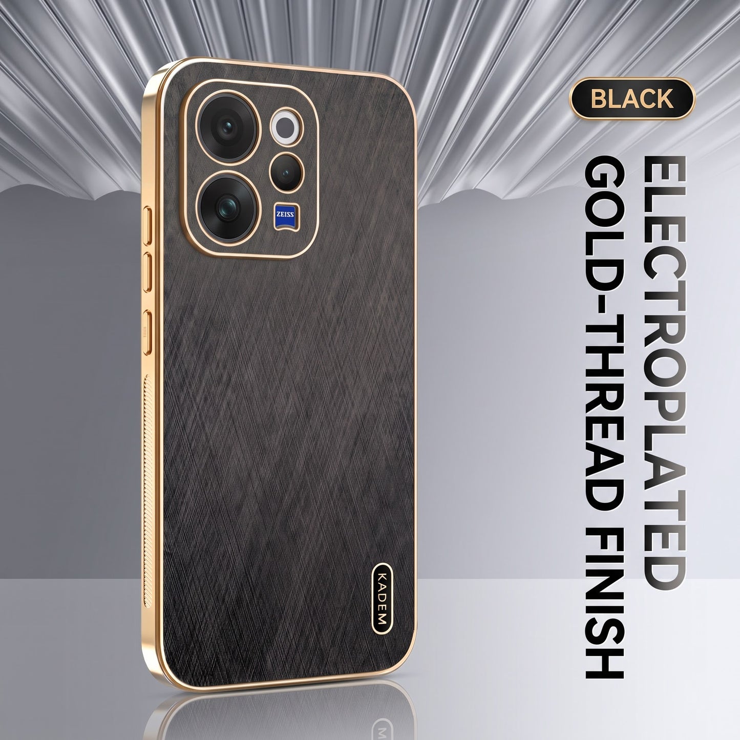 Vivo V70 5G Premium Electroplated Frame Gold Thread Pattern Soft Case