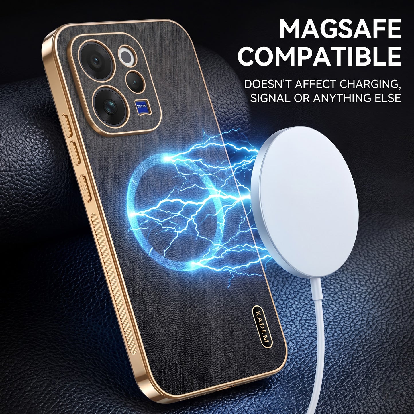 Vivo V70 5G Premium Electroplated Frame Gold Thread Pattern Soft Case