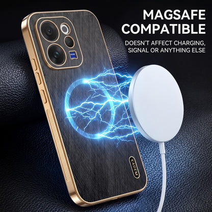 Vivo V70 5G Premium Electroplated Frame Gold Thread Pattern Soft Case