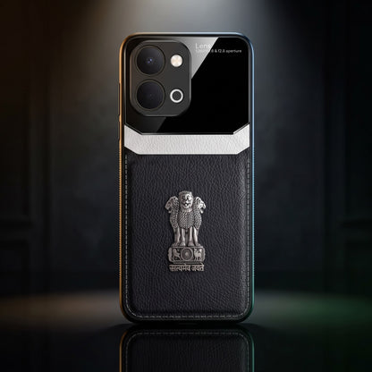 Vivo T5X 5G Satyamev Jayate 3D Metal Leather Back Case