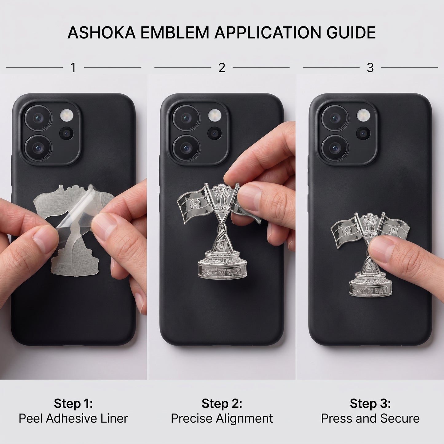 Vivo V70 5G Compatible 3D Indian Metal Flag Emblem Sticker