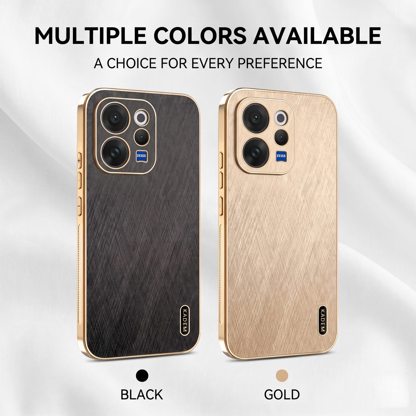Vivo V70 5G Premium Electroplated Frame Gold Thread Pattern Soft Case