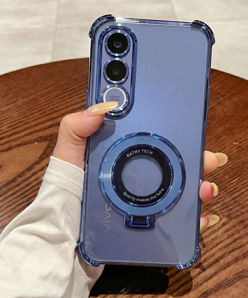 Vivo V70 FE 5G Original Luxury Magnifier Ring Stand Shockproof Airbags Corner Case