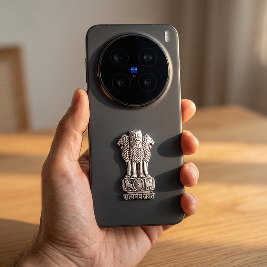 Vivo X200 Pro 5G Compatible Satyamev Jayate 3D Metal Emblem Sticker