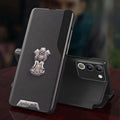 Vivo Y200 5G Metal Satyamev Jayate 2-in-1 Emblem Half-Window Leather Flip Case