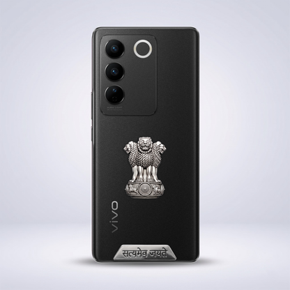 Vivo V27 Pro 5G Compatible Satyamev Jayate 3D Metal Emblem Sticker