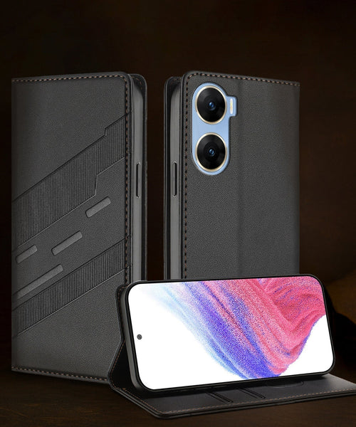 Vivo V29e 5G Magnetic Embossed Multi-Functional Wallet Retro PU Leather Flip Case