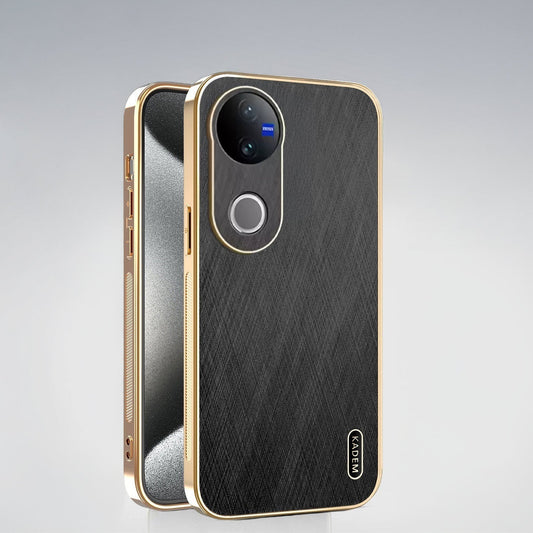 Vivo V50 5G Premium Electroplated Frame Gold Thread Pattern Soft Case