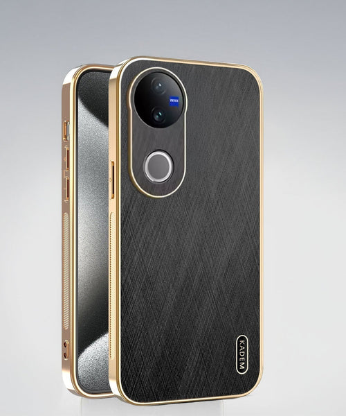 Vivo V50 5G Premium Electroplated Frame Gold Thread Pattern Soft Case