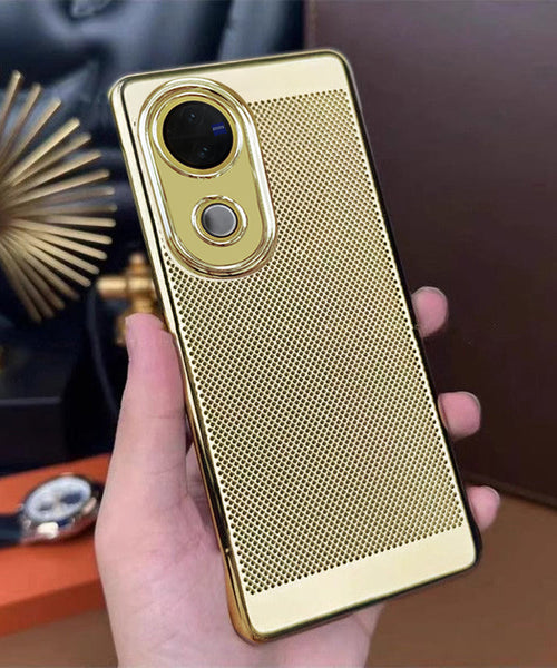 Vivo V50 5G New Mesh Red Electroplated Precision Heat Dissipation Case
