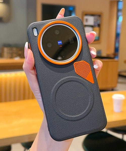 Vivo X300 5G Premium Magnetic Heat Dissipation Vegan Leather Case