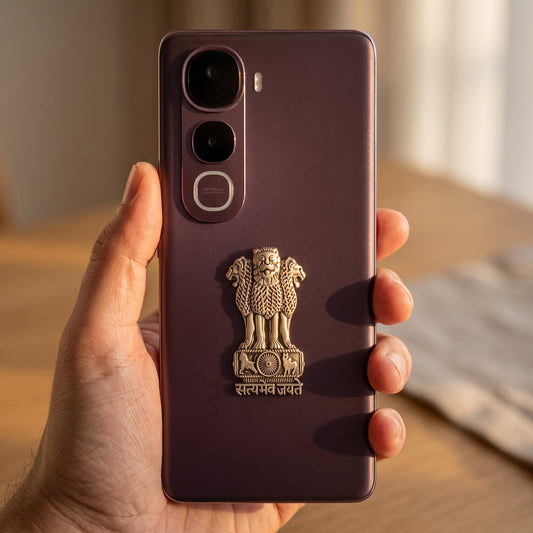 Vivo Y400 Pro 5G Compatible Satyamev Jayate 3D Metal Emblem Sticker