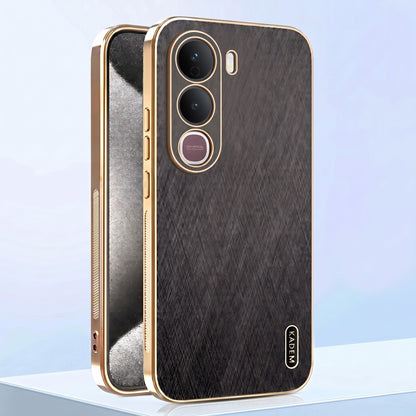 Vivo Y400 Pro 5G Premium Electroplated Frame Gold Thread Pattern Soft Case