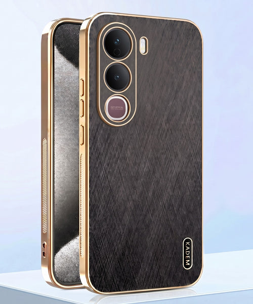 Vivo Y400 Pro 5G Premium Electroplated Frame Gold Thread Pattern Soft Case