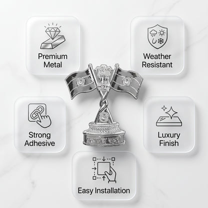 Samsung Galaxy A35 5G Compatible 3D Indian Metal Flag Emblem Sticker