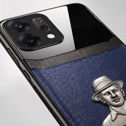 Oppo Reno 14 5G Shaheed Bhagat Singh 3D Metal Leather Back Case