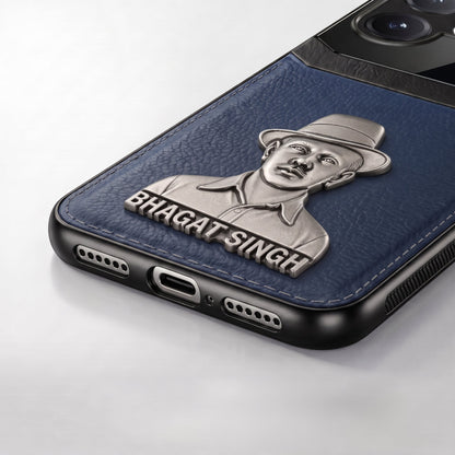 Vivo V60 5G Shaheed Bhagat Singh 3D Metal Leather Back Case