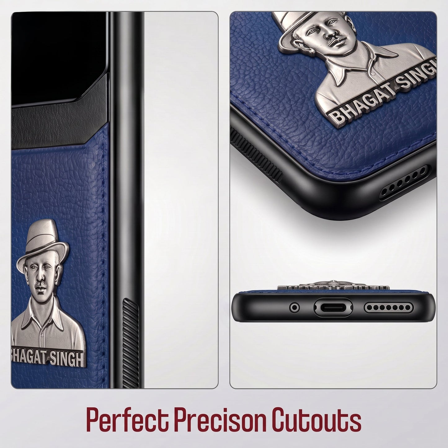 Vivo Y400 Pro 5G Shaheed Bhagat Singh 3D Metal Leather Back Case