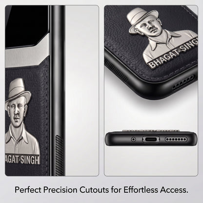 Redmi Note 14 Pro+ 5G Shaheed Bhagat Singh 3D Metal Leather Back Case