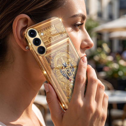 Samsung Galaxy A36 5G Premium Heritage Gold Electroplated Glass Phone Back Case