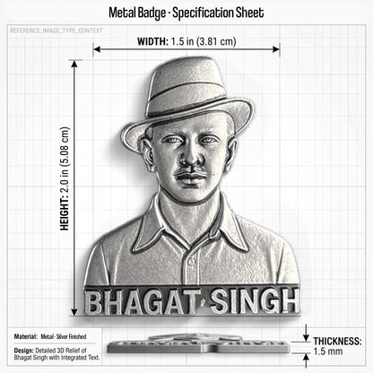 Vivo Y28 5G Shaheed Bhagat Singh 3D Metal Leather Back Case
