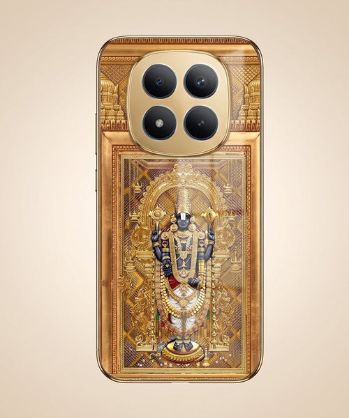 Redmi Note 15 Pro Plus 5G Premium Heritage Gold Electroplated Glass Phone Back Case