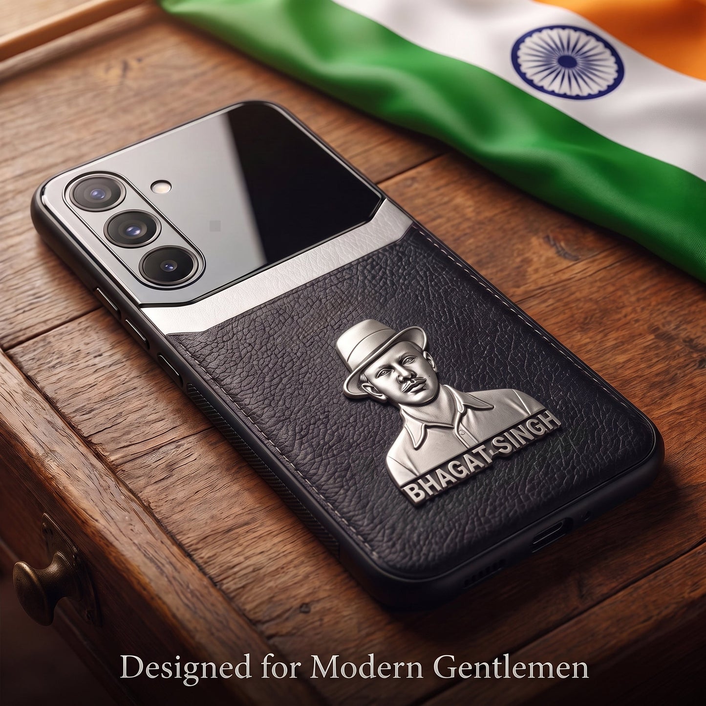 Samsung Galaxy A36 5G Shaheed Bhagat Singh 3D Metal Leather Back Case