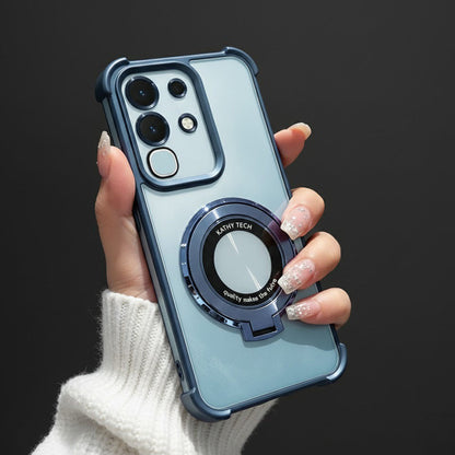 Vivo T4x 5G Original Luxury Magnifier Ring Stand Shockproof Airbags Corner Case