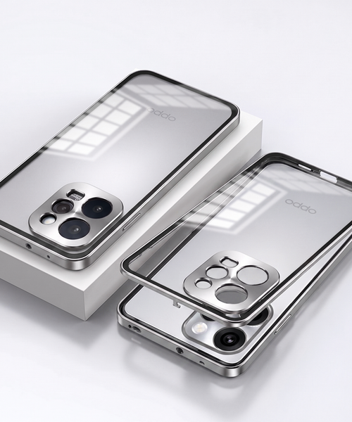 Oppo Reno 15 Pro Mini 5G Aluminium Metal Bumper Shield Transparent Back Case