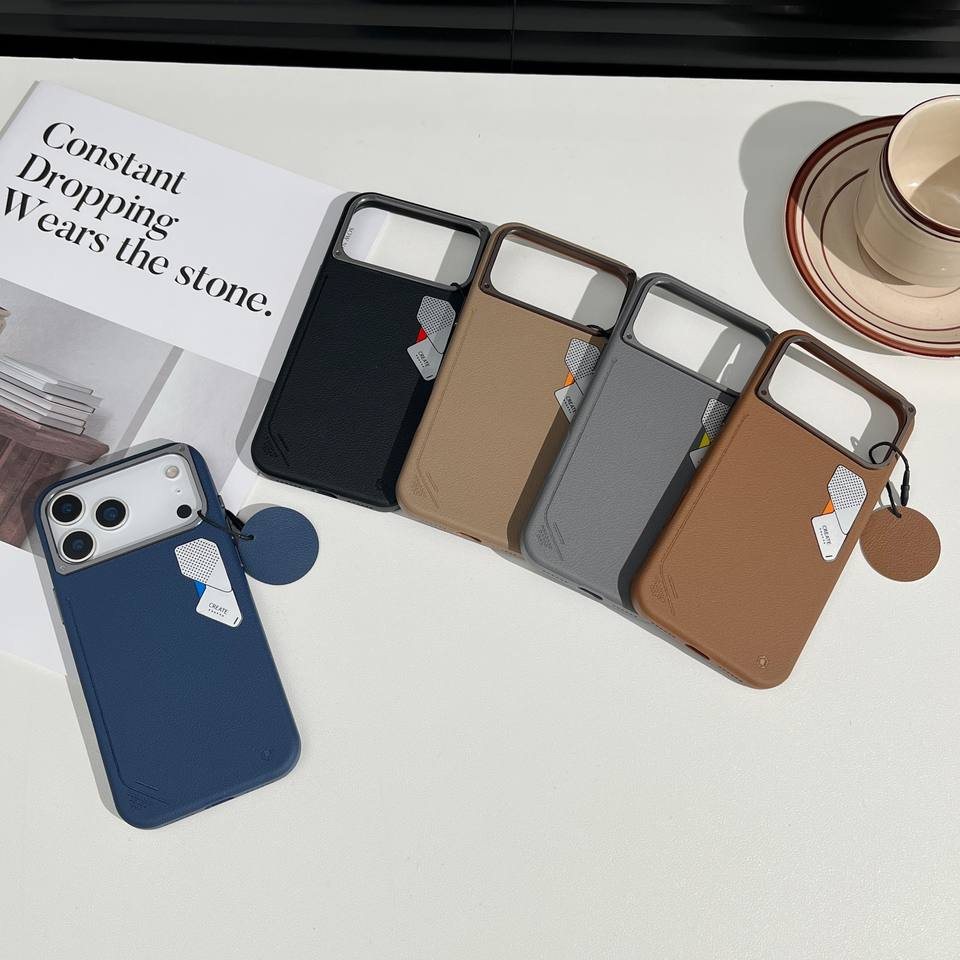 iPhone 17 Pro & 17 Pro Max Soft PU Leather Texture Magnetic Case
