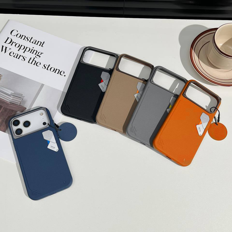 iPhone 17 Pro & 17 Pro Max Soft PU Leather Texture Magnetic Case