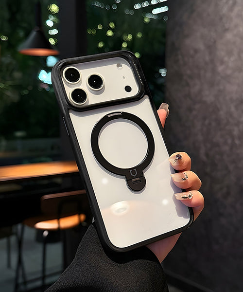 iPhone 17 Pro & 17 Pro Max Reinforced Edges Ring Stand Transparent iPhone Magsafe Case