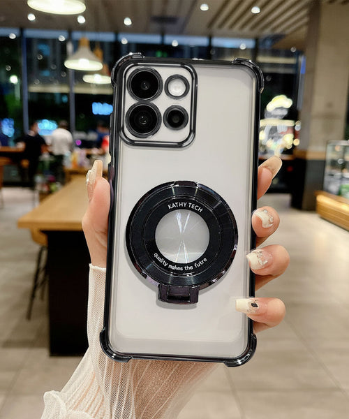 Motorola Edge 50 Neo 5G Original Luxury Magnifier Ring Stand Shockproof Airbags Corner Case
